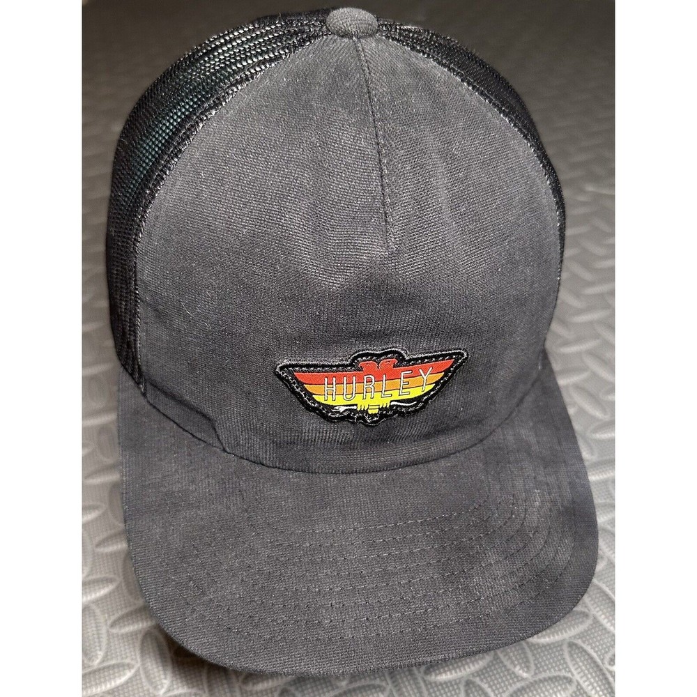 HURLEY THE CLASSICS Yupoong BIRD BAR TRUCKER black/orange adjustable OneSize HAT
